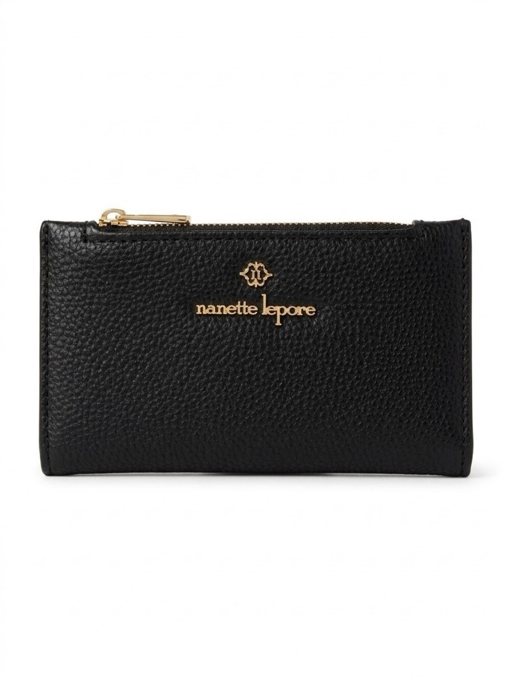 Nanette Lepore Black Pebbled Leather Zip Wallet